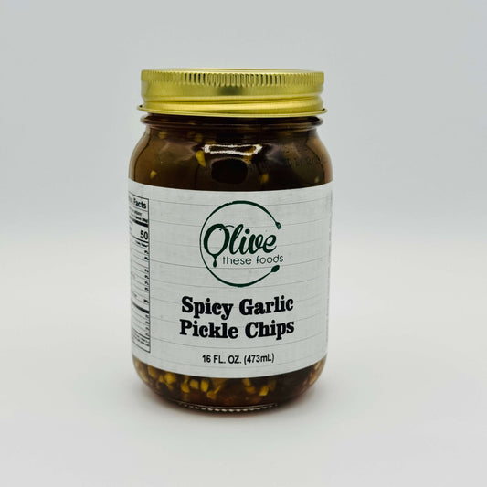 Spicy Garlic Pickle Chips by Olive These Foods – small - batch /pickles - and - vegetables