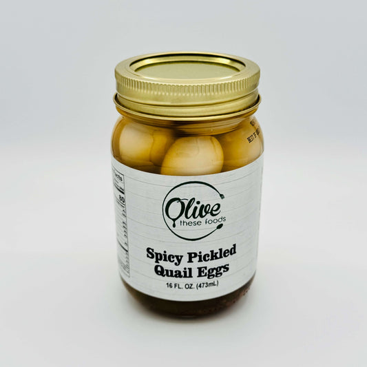 Spicy Pickled Quail Eggs by Olive These Foods – small - batch /quail - eggs