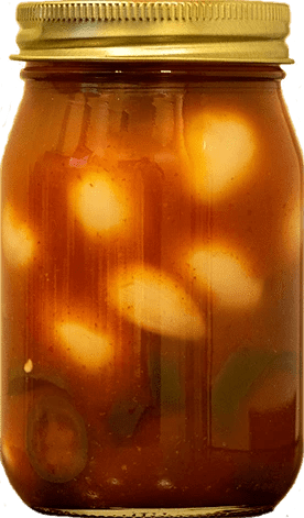 Sriracha Pickled Quail Eggs by Olive These Foods – small - batch /quail - eggs